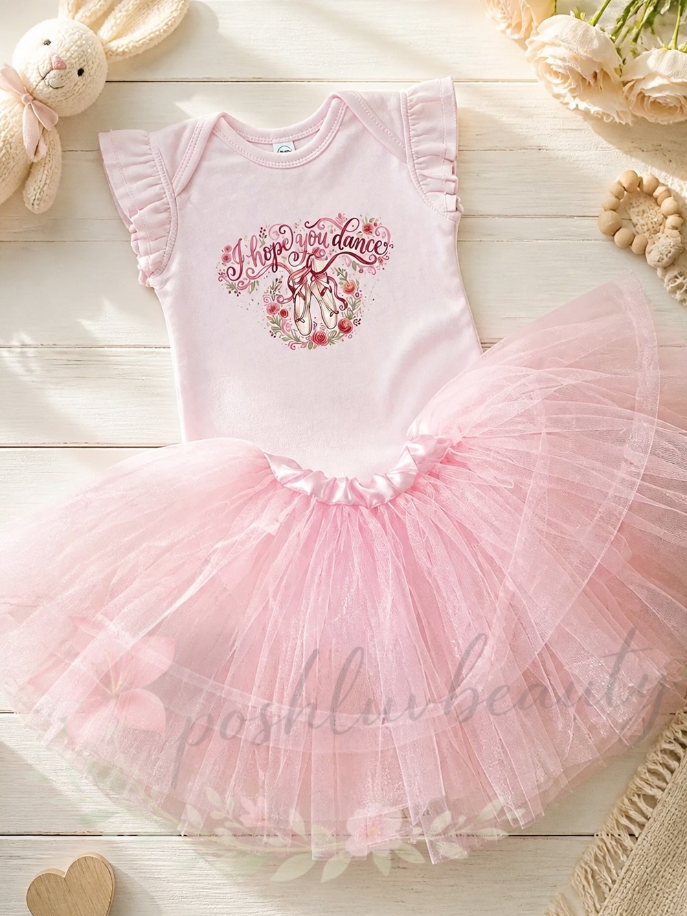 NWT Infant Girl Bodysuit & Pink Tutu Skirt Set - I Hope You Dance⁠ 18 months